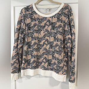 J. Crew Animal Print Crew Neck Top